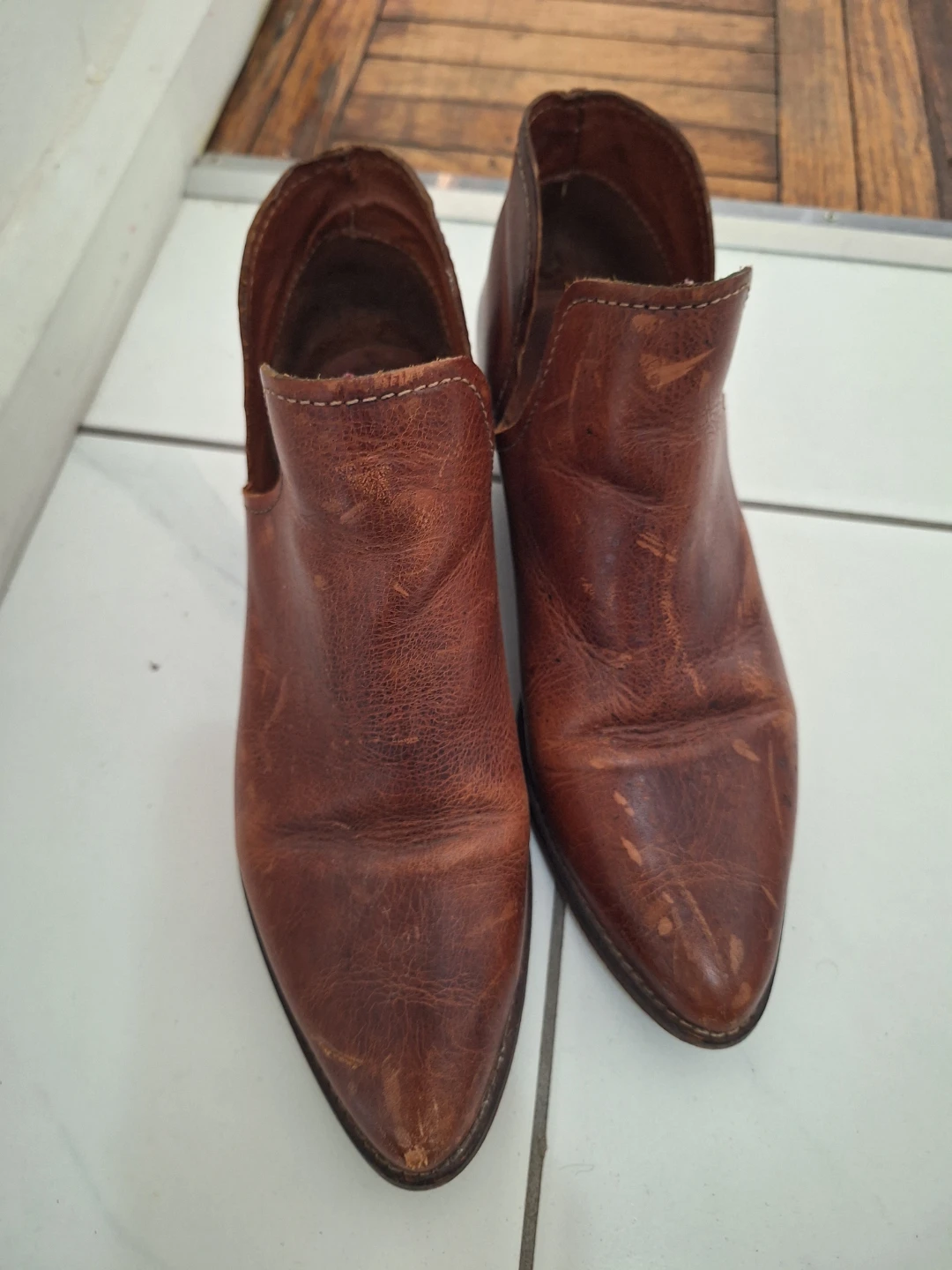 Steve Madden Brown Leather Booties - Size 8 - photo 5