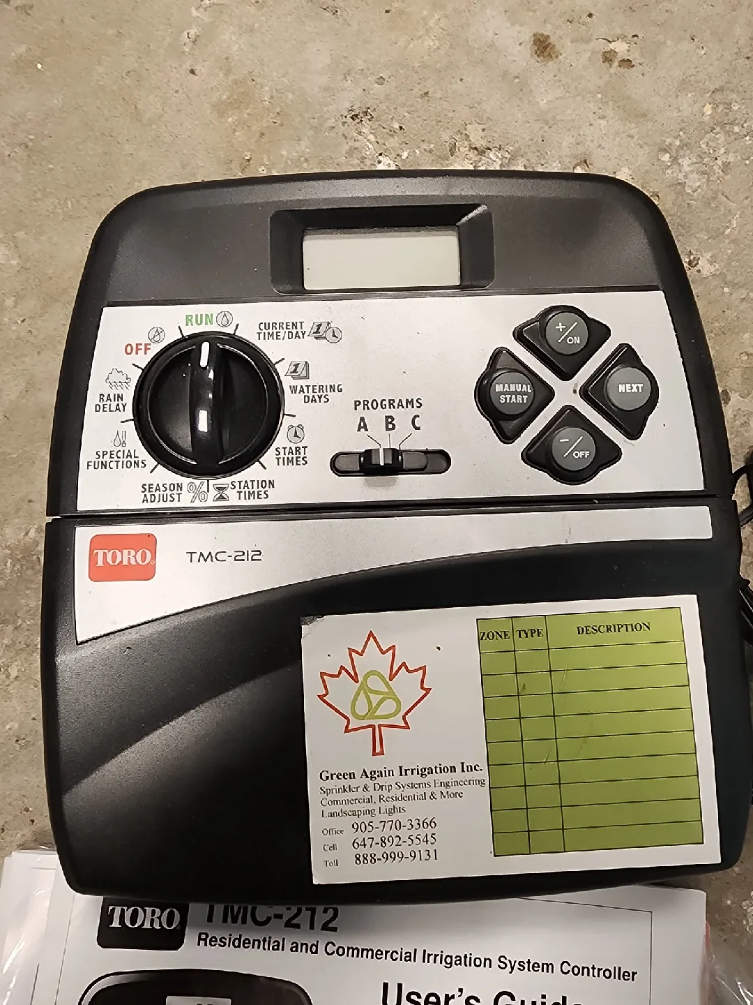 Toro TMC-212 Irrigation System Controller