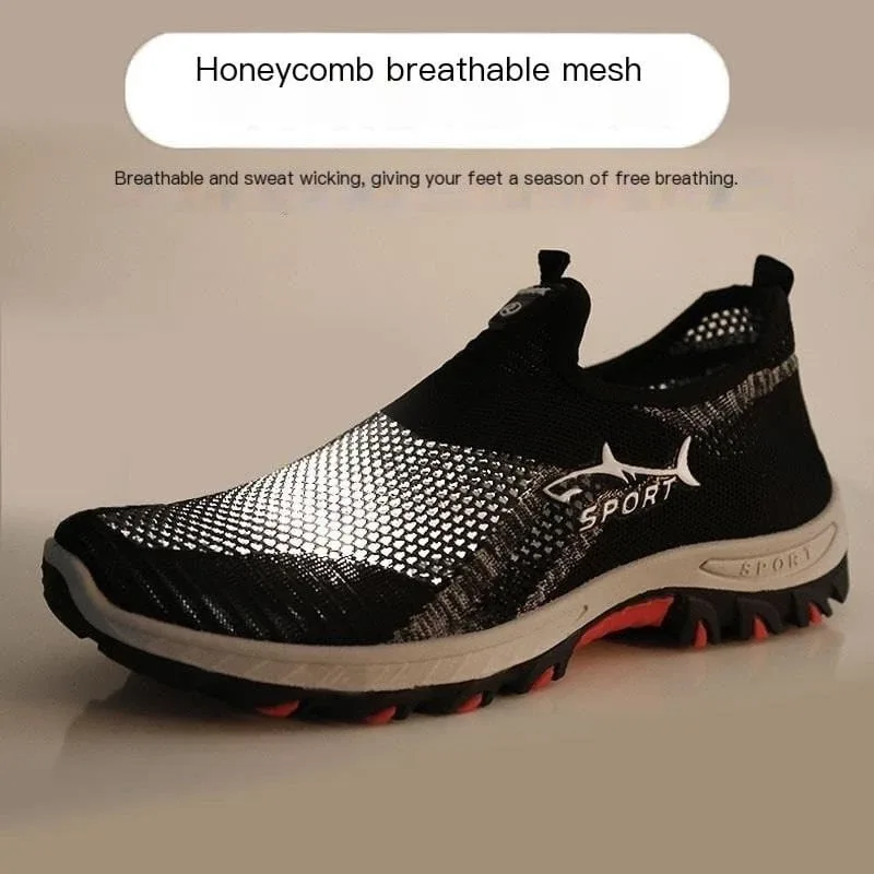 Black Mesh Slip-On Sport Shoes image indicator(7)