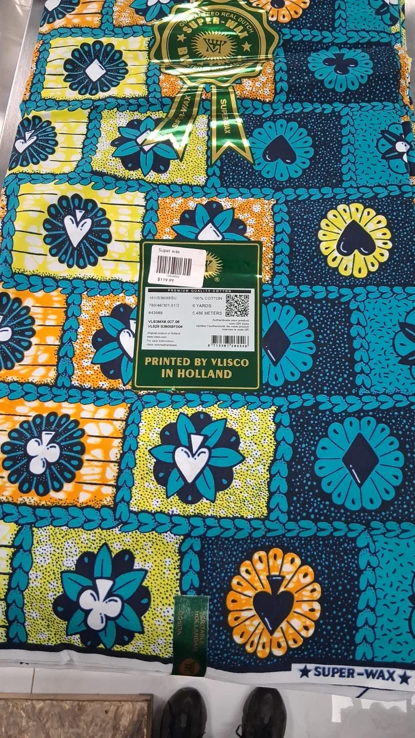 Vlisco Hollandais Wax Block Print Fabric image indicator(9)