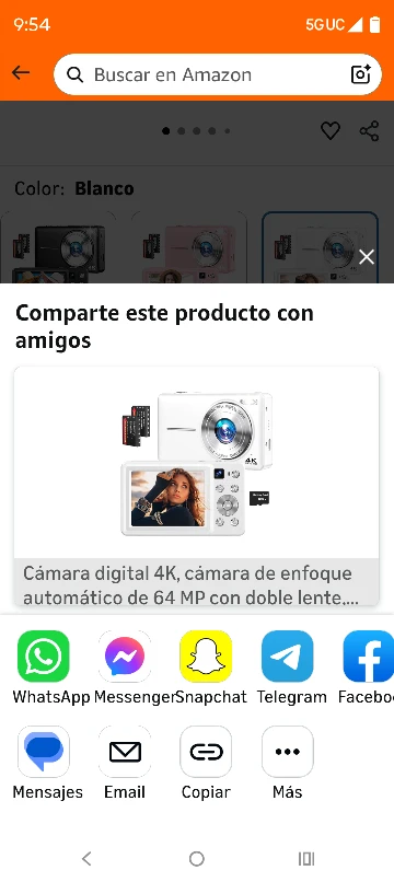 Digital 4K Camera, 64 MP, White