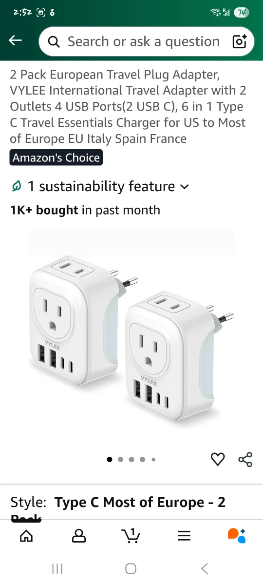 Travel Plug Adapter -New