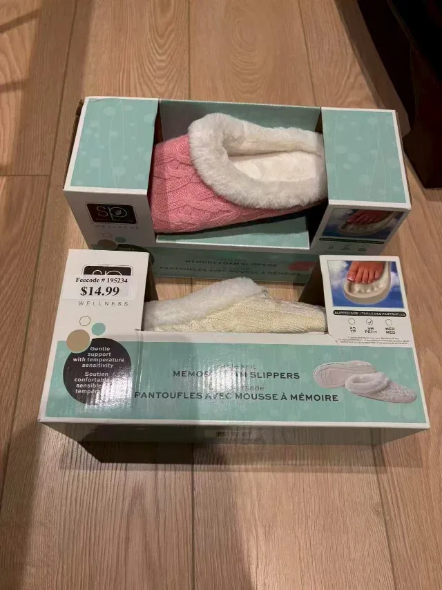 SO Cable Knit Memory Foam Slippers - NEW