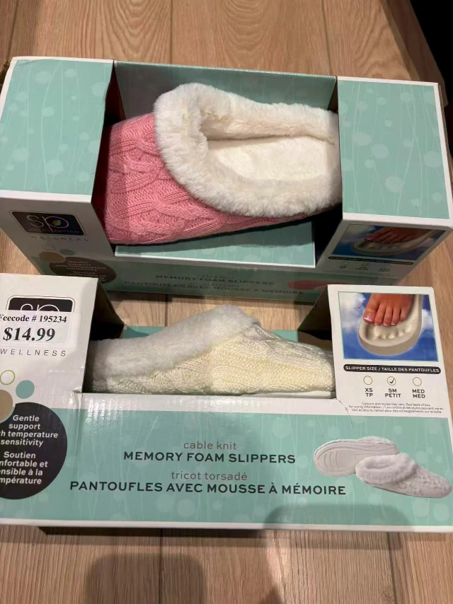SO Cable Knit Memory Foam Slippers - NEW - photo 3