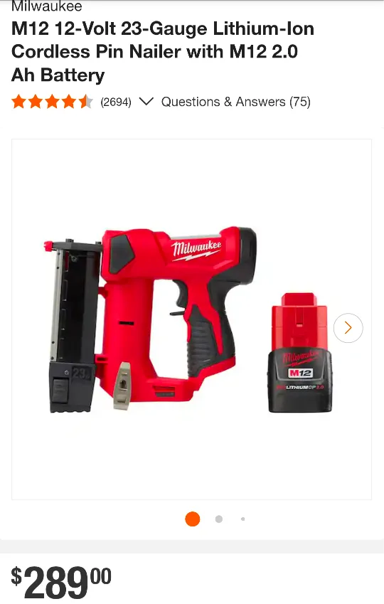 M12 Milwaukee 23GA Cordless Pin Nailer Combo image indicator(2)