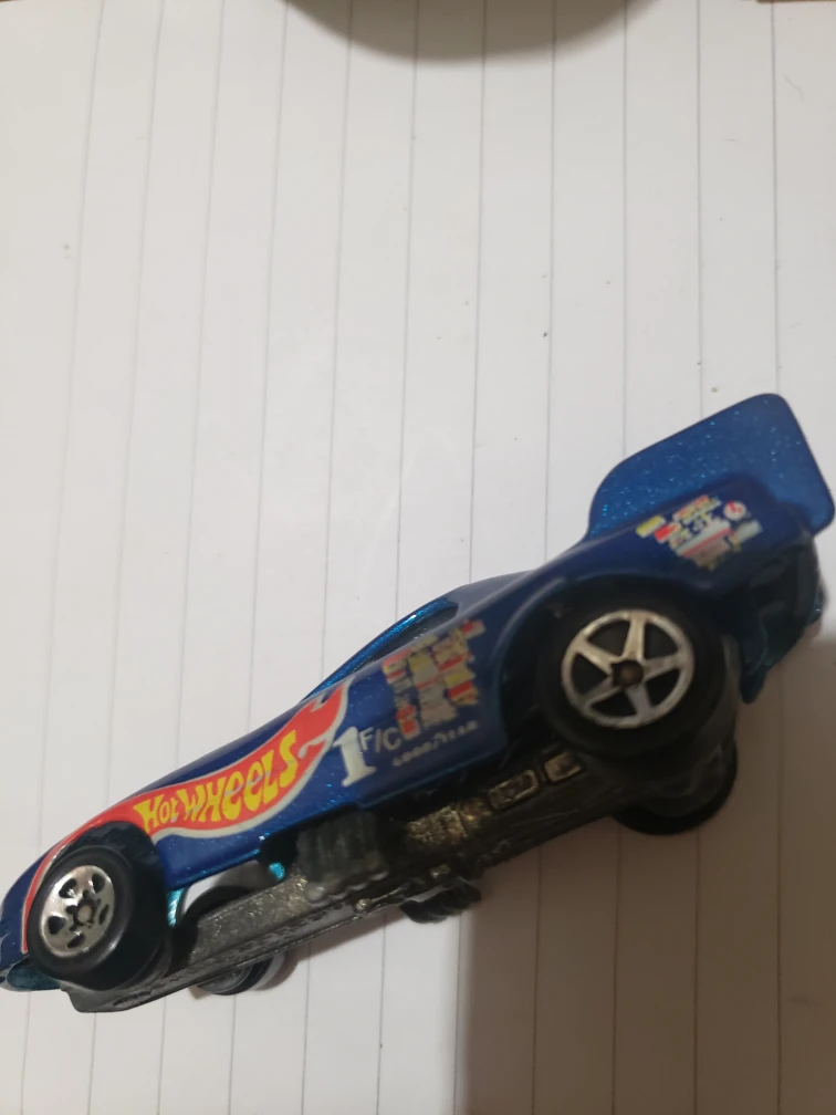 Hot Wheels 1977 Chevy dragster blue logo - photo 3