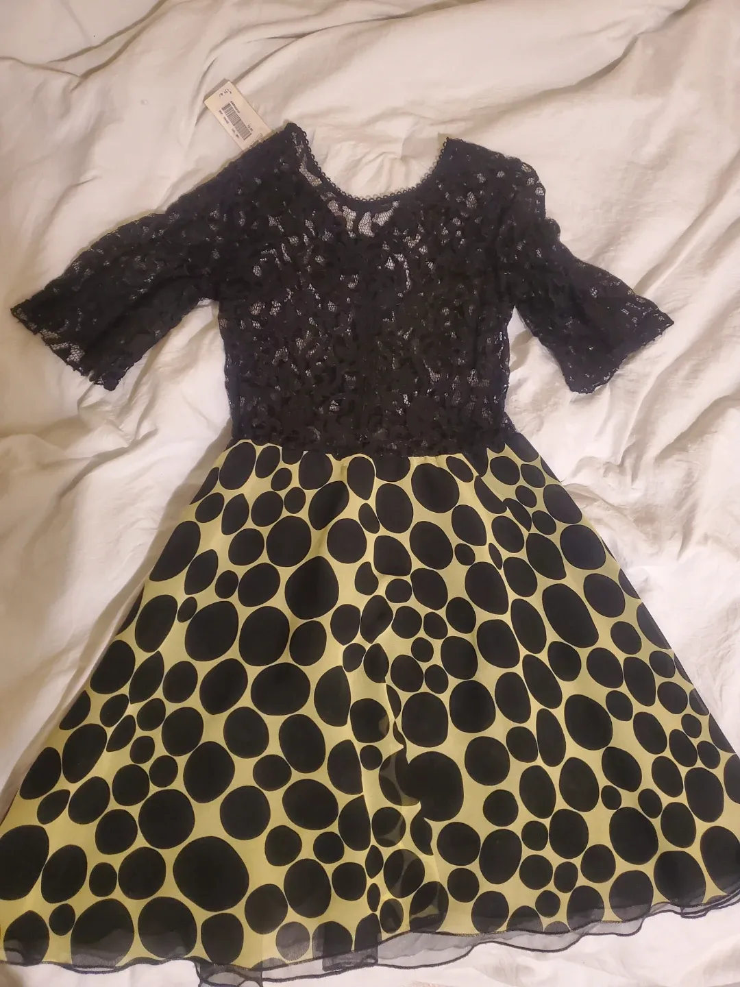 Lace & Polka Dot Dress - Size Small thumbnail