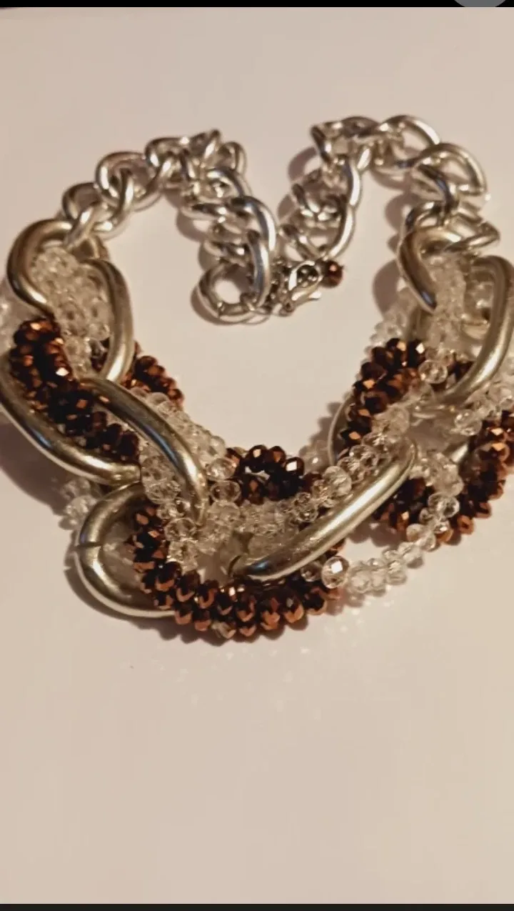 Chunky woven statement necklace