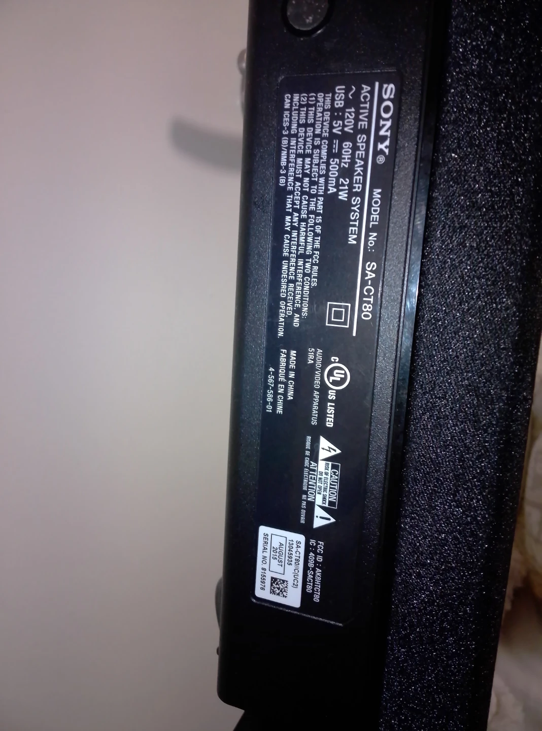Sony SA-CT80 Active Speaker System - photo 2