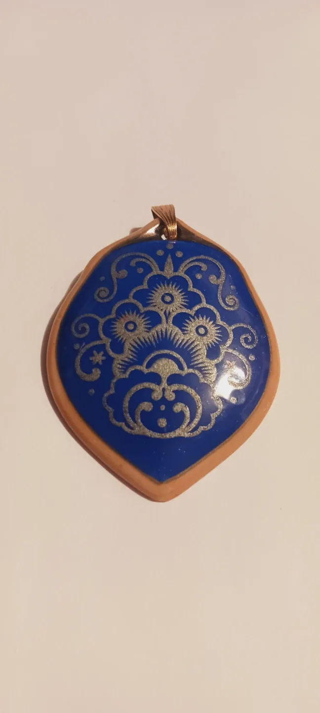 Rosenthal Germany Signed Porcelain Enamel Brooch thumbnail