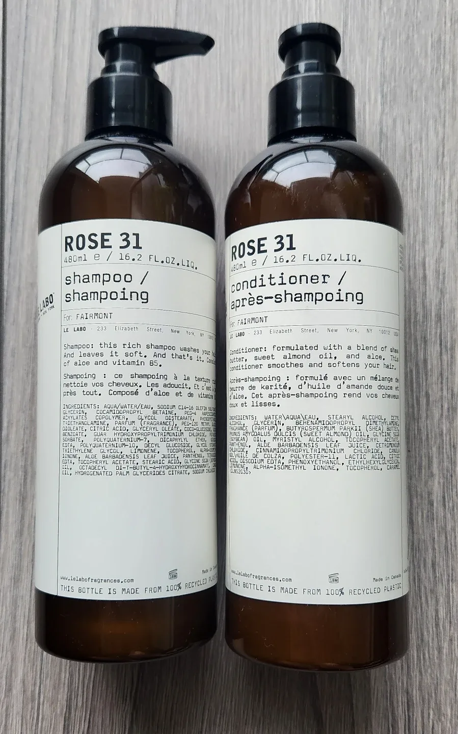 Brand New - Le Labo Rose 31 Shampoo and Conditioner