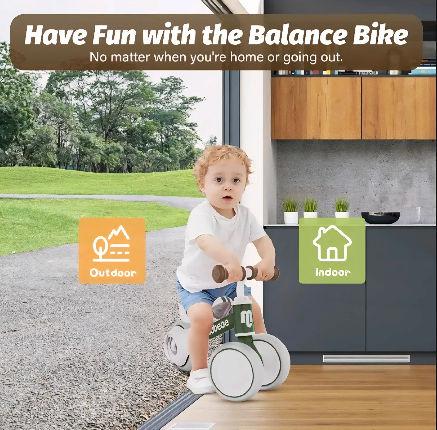 Allobebe Balance Bike - Green & White 1-3 Y/O image indicator(3)