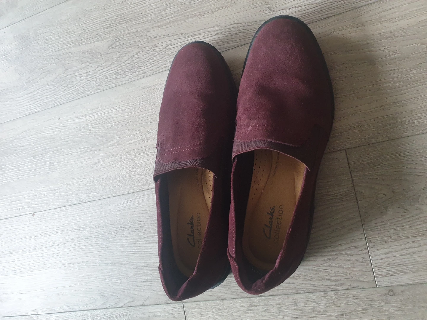 Clarks Collection Burgundy Suede Slip-On Shoes - photo 2