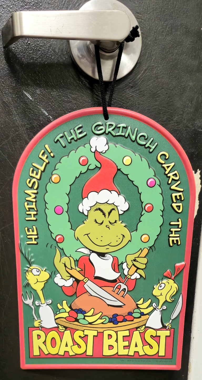 The Grinch Carved the Roast Beast Door Hanger