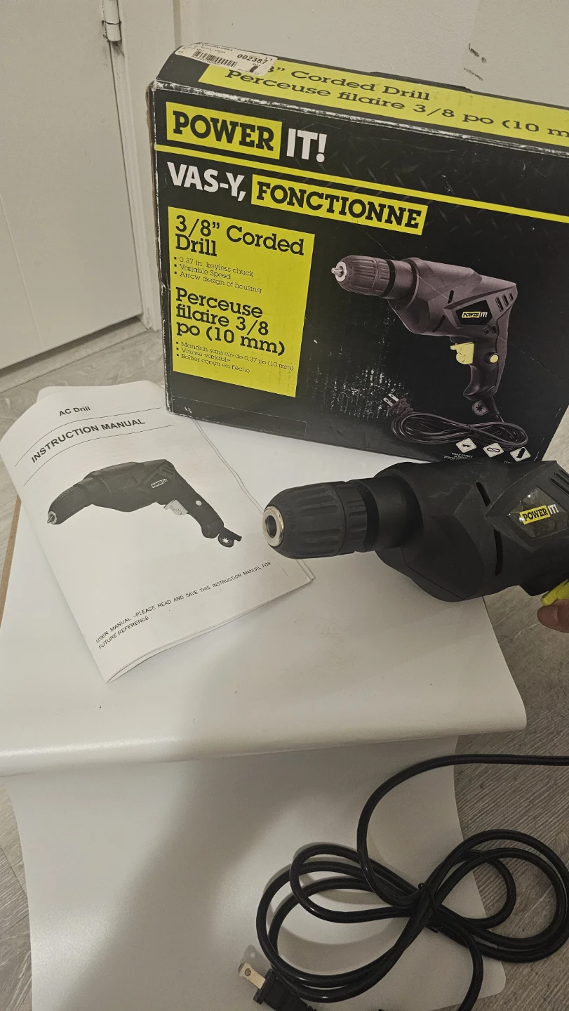 [No chuck/drill bits included] Power It! 3/8" Corded Drill - photo 5