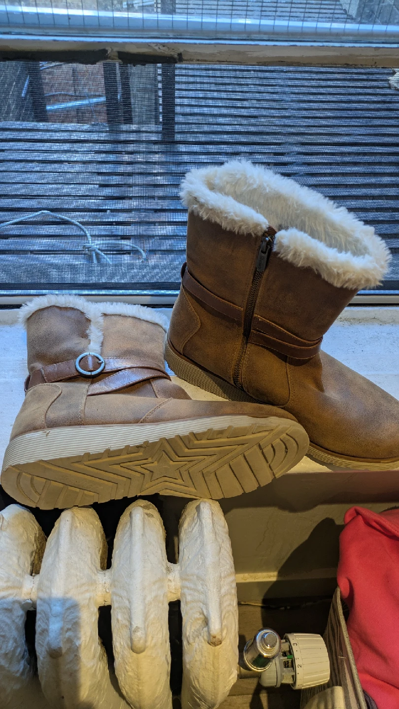 Brown Winter Boots with Fur Trim