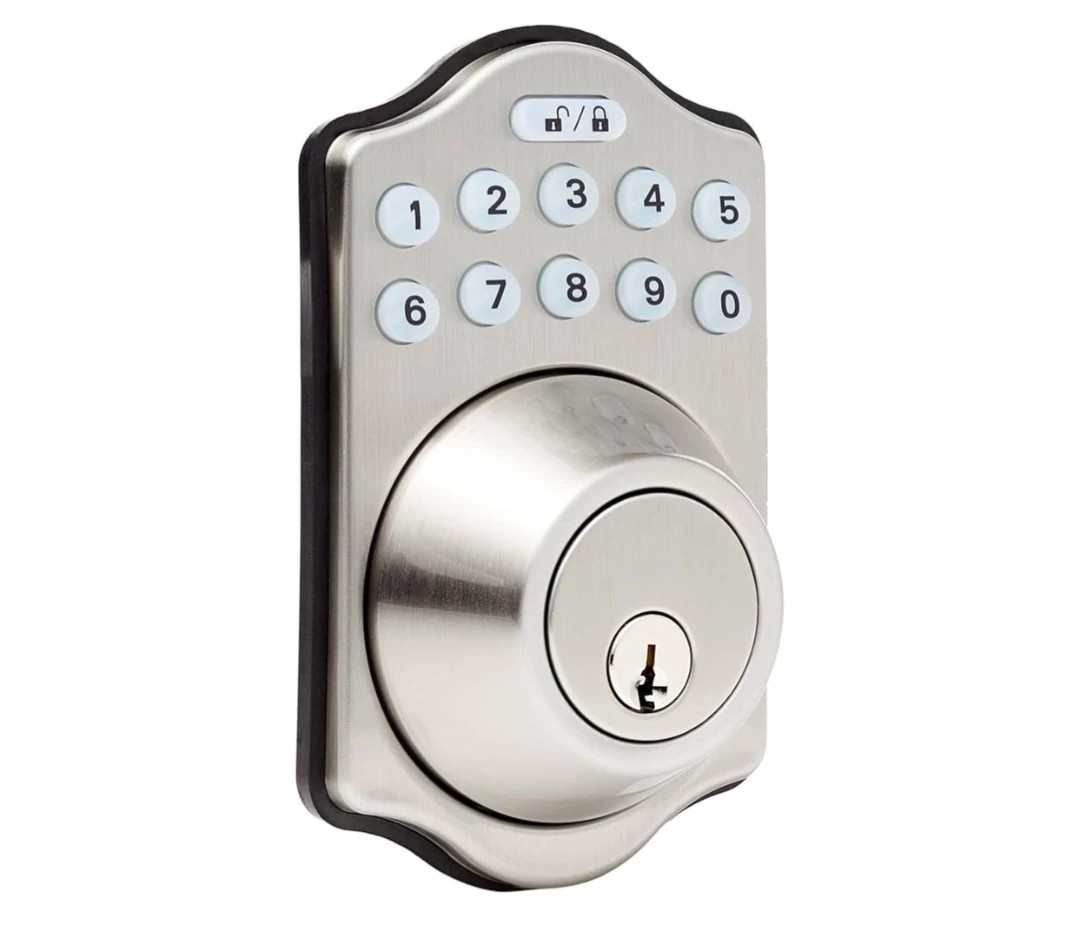 Amazon Basics Electronic Keypad Deadbolt Lock - Satin Nickel - photo 3