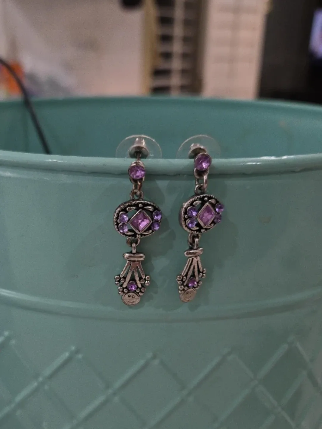 Purple Dangle Earrings