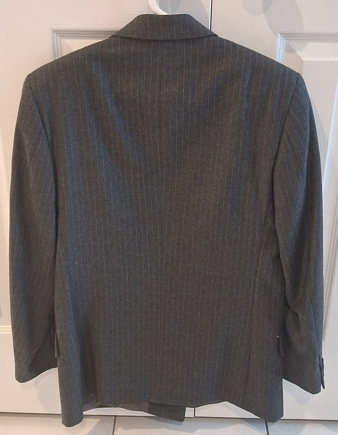 Grey Pinstripe Pure Virgin Wool Blazer image indicator(2)