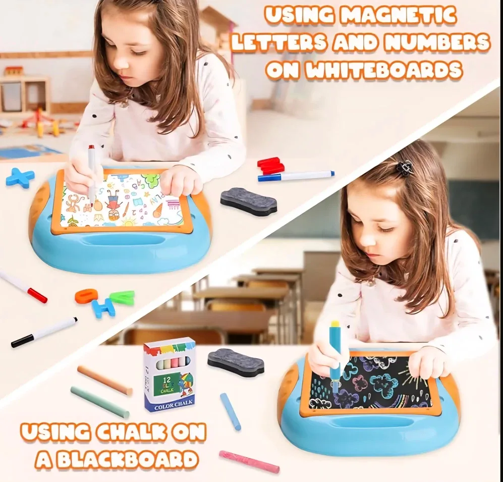 Drawing Board for Toddlers 1-2 with Magnetic Letters and Numbers image indicator(4)
