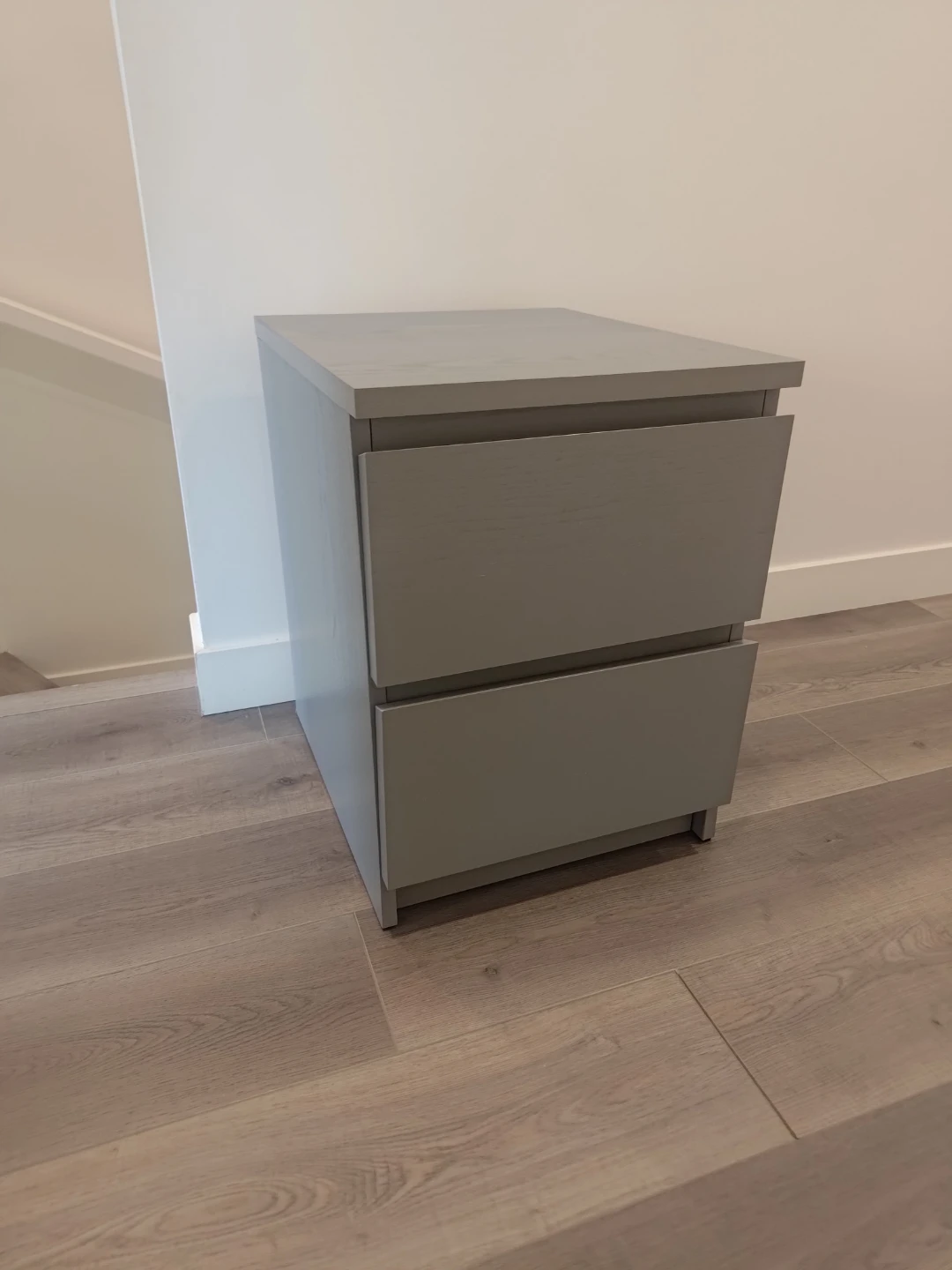 IKEA Hemnes Grey Nightstand with 2 Drawers