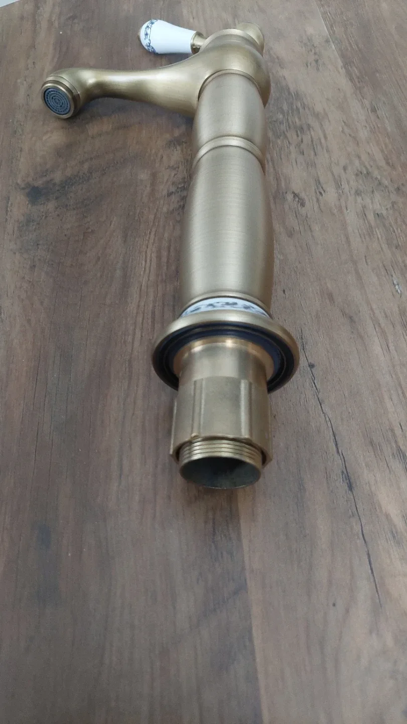 Vintage Style Brass Bathroom Faucet image indicator(2)