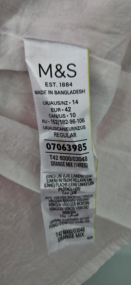M&S Collection Orange Mix Striped Dress - Size 10 - photo 5