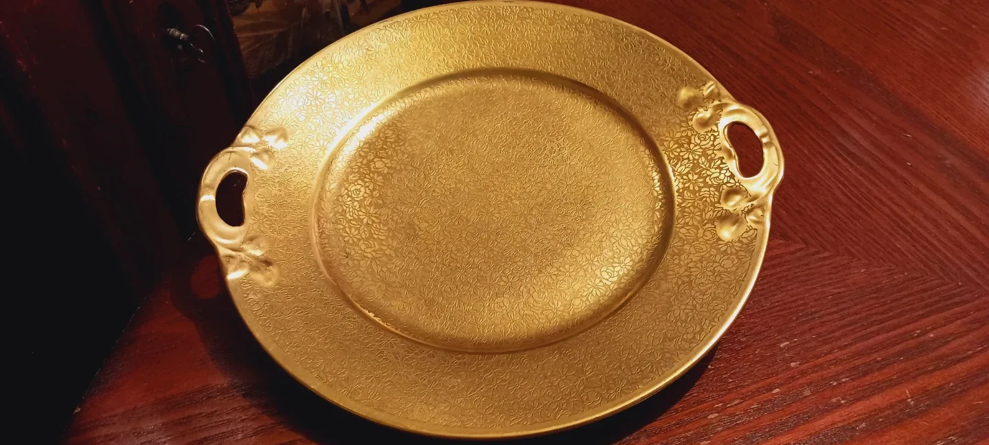 22K GOLD Encrusted Thomas Pickard Bavarian Plate thumbnail