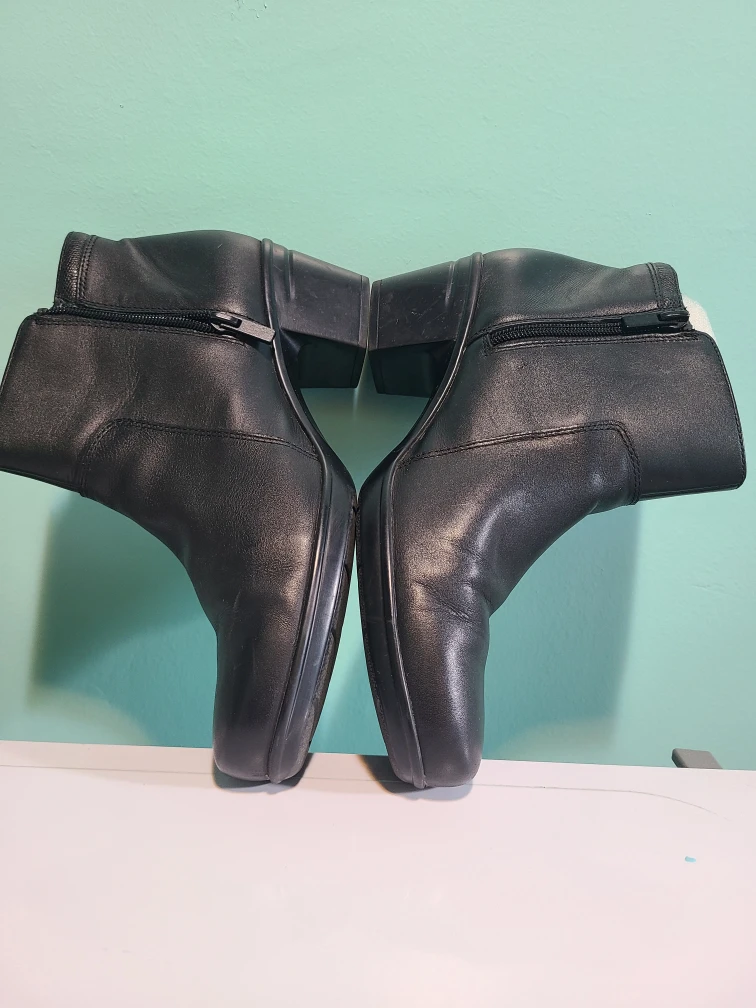 Clarks Black Leather Ankle Boots
