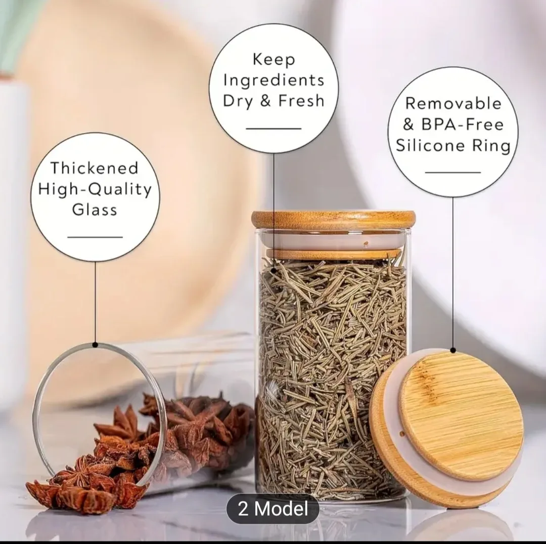 12-Pack/24-Pack Glass Jars with Bamboo Lids, 6oz NEW image indicator(10)