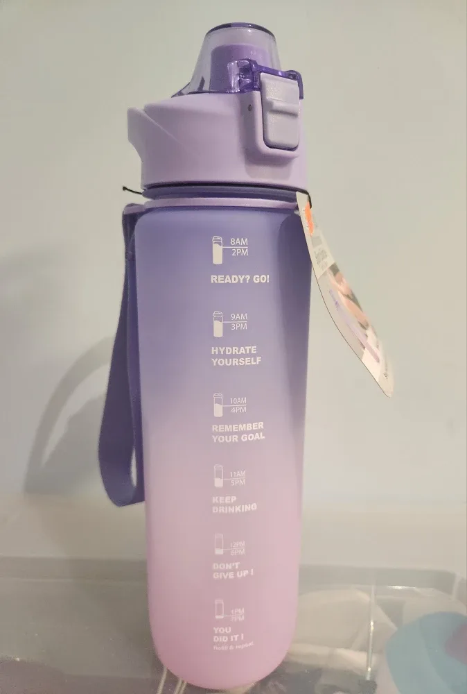 Motivational Sport Bottle 32oz - Ombre Purple image indicator(2)
