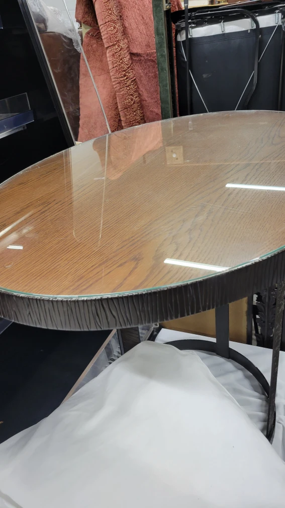 Round Accent Table - Glass & Metal - photo 2