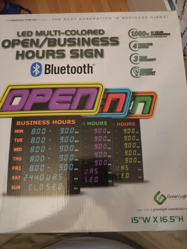 LED Multi-Colored Open/Business Hours Sign