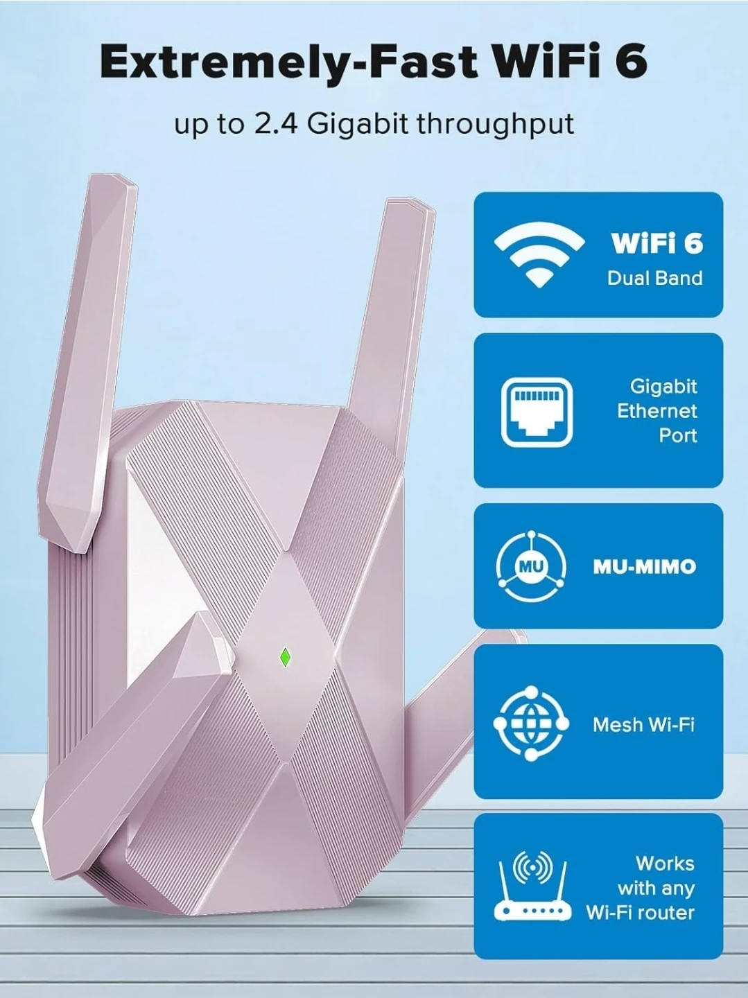 Pink WiFi 6 Router
