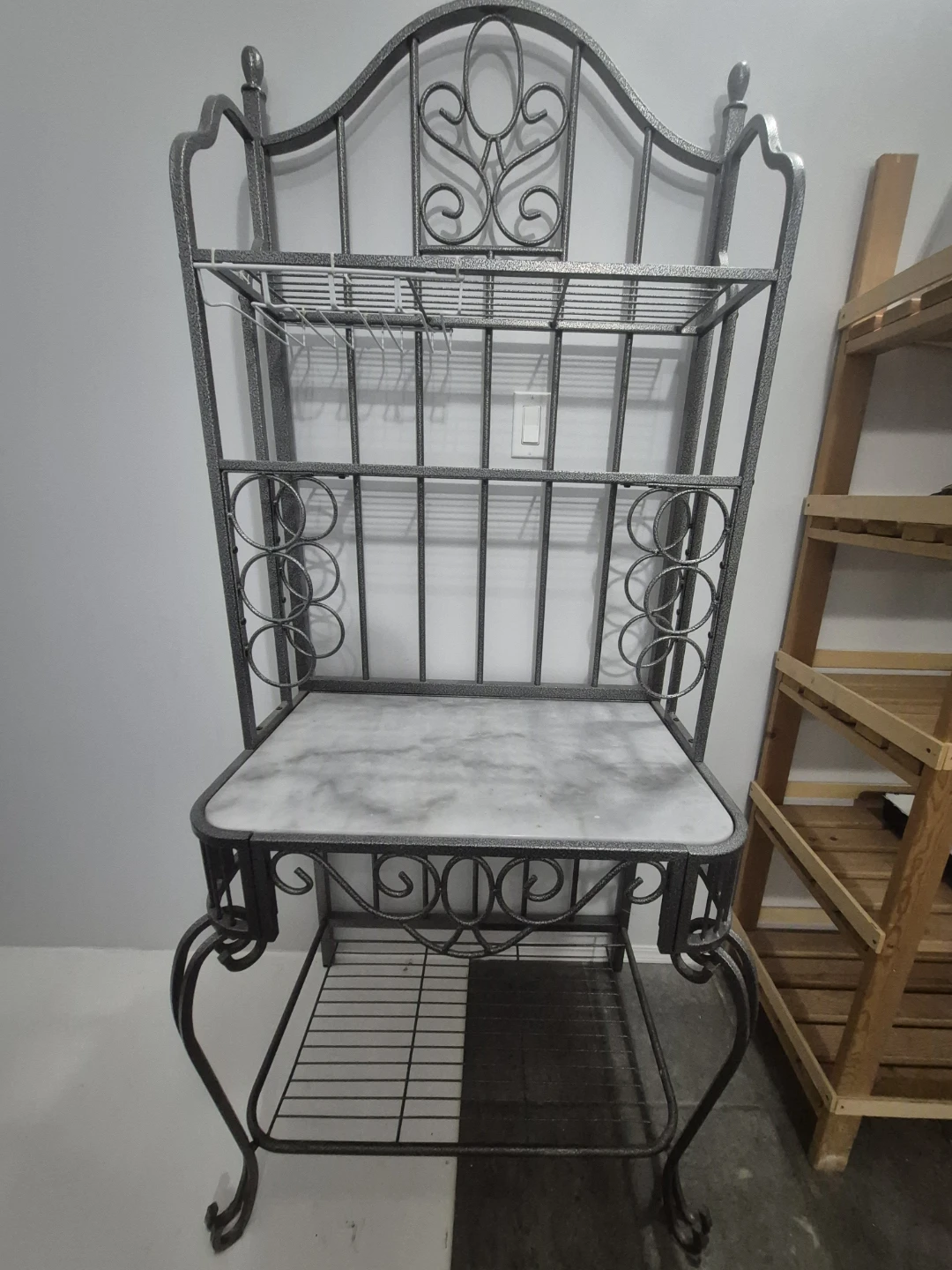 Metal Baker's Rack with Marble Top