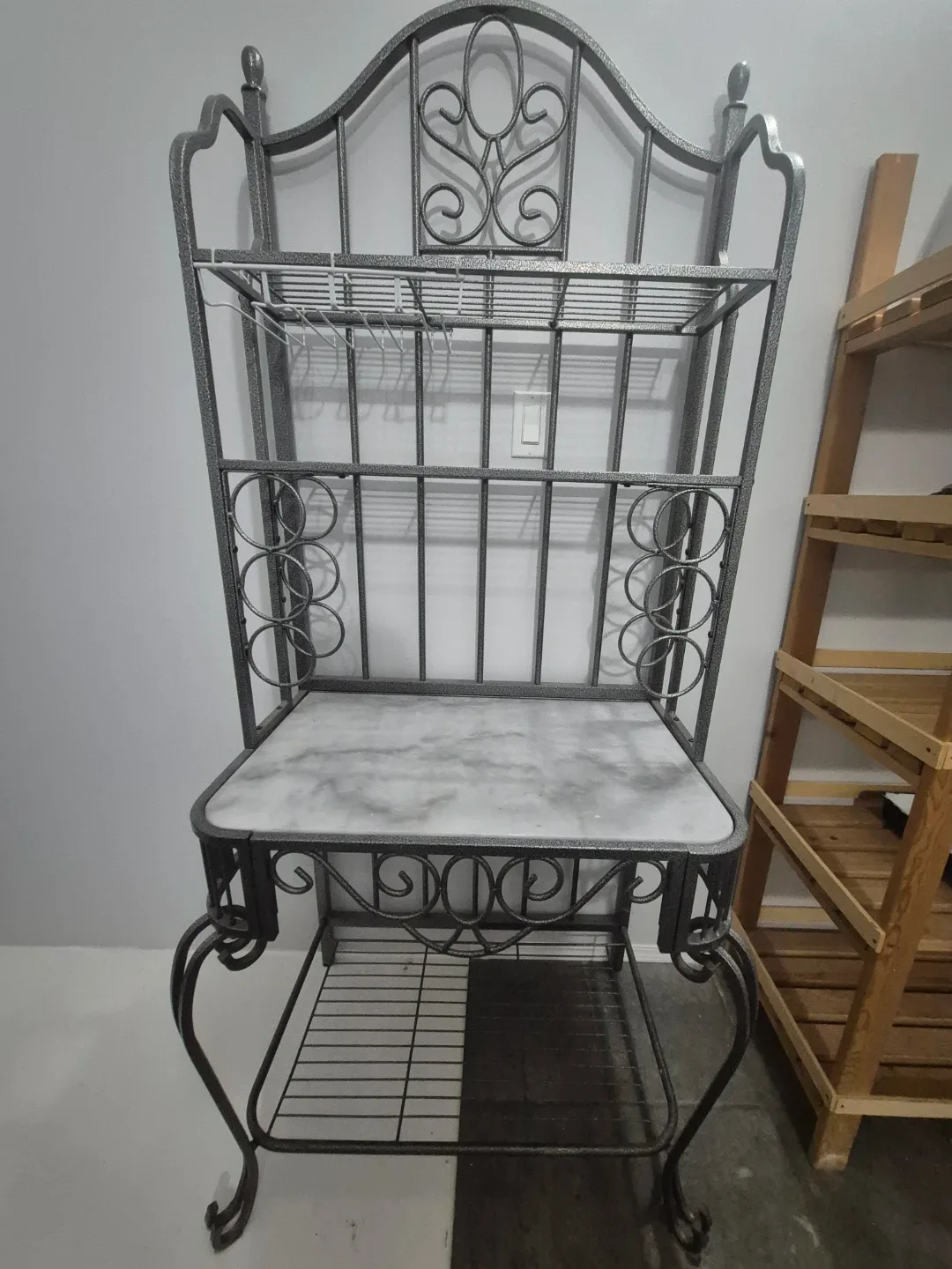 Metal Baker's Rack with Marble Top