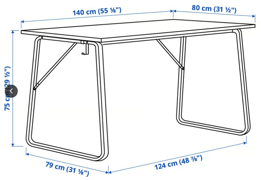 IKEA HUVUDSPELARE Gaming Desk - Beige, 140x80 cm
