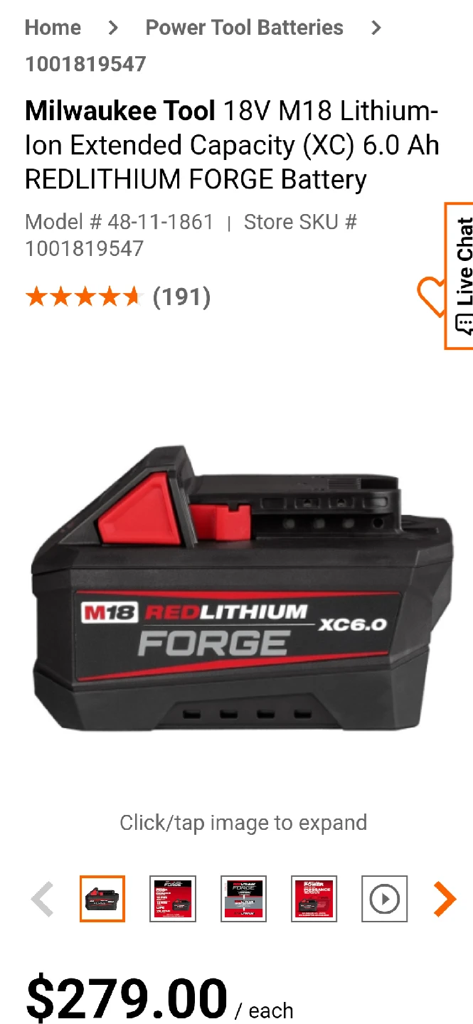 Milwaukee M18 REDLITHIUM FORGE XC6.0 Battery - photo 2
