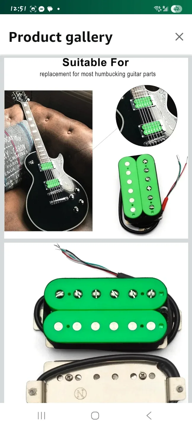 Alnico 5 Electric Guitar Pickup - Green image indicator(2)