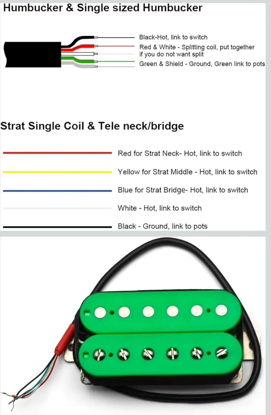 Alnico 5 Electric Guitar Pickup - Green image indicator(3)