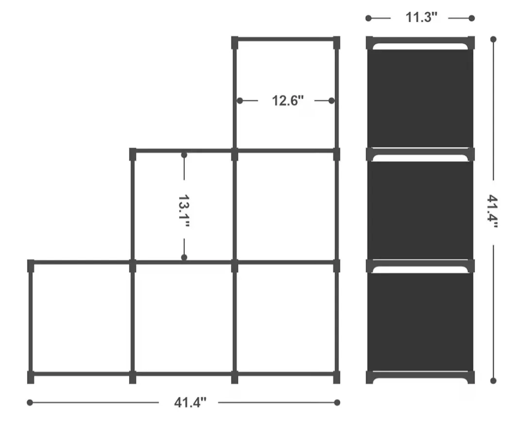 Black 6-Cube Storage Shelf image indicator(7)