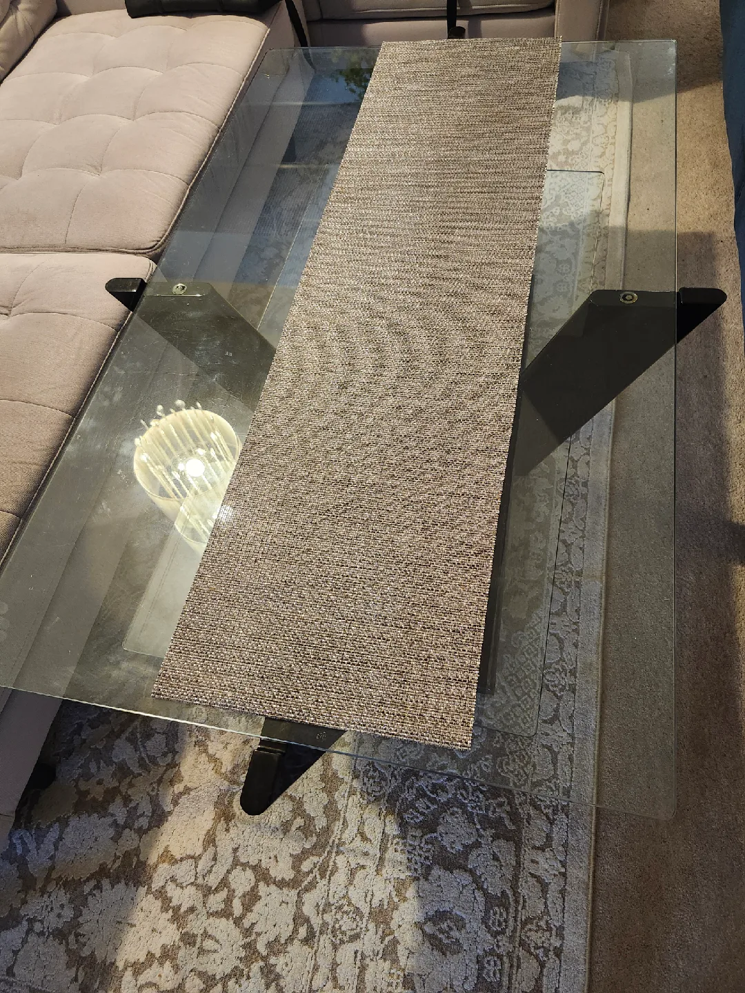 Glass Coffee Table with Black Accents image indicator(2)