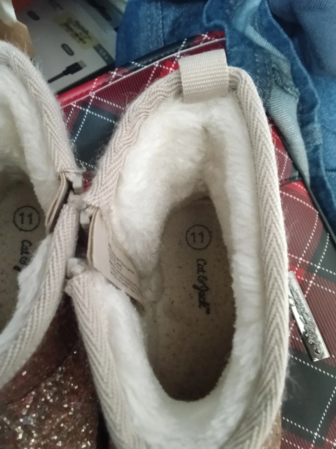 Cat & Jack Glitter Boots - Size 11 image indicator(3)