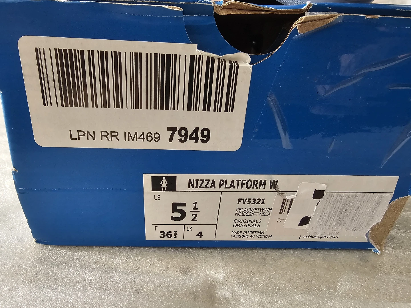 Adidas Nizza Platform W Black/White Size 5.5
