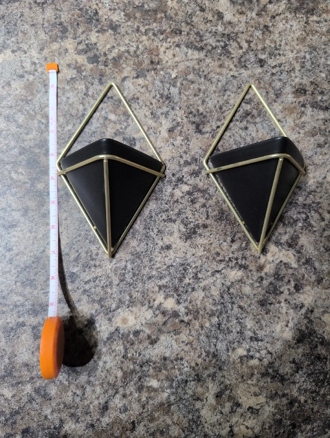 Set of 2 Black & Gold Wall Planters image indicator(4)