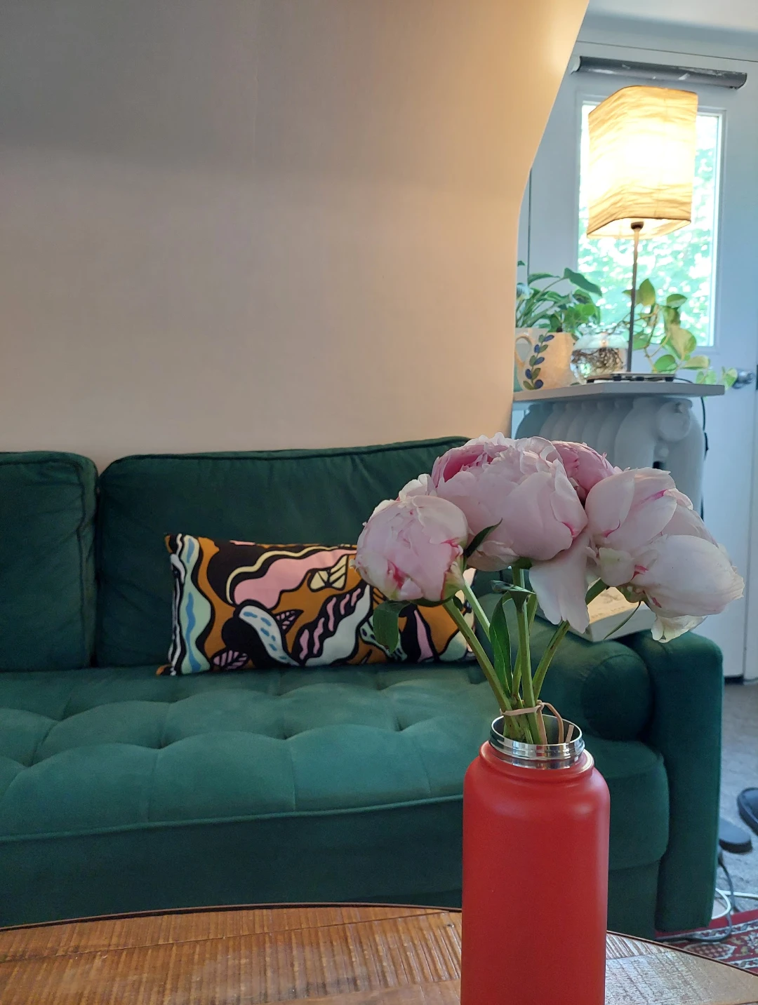 Teal Velvet Tufted Sofa - photo 2