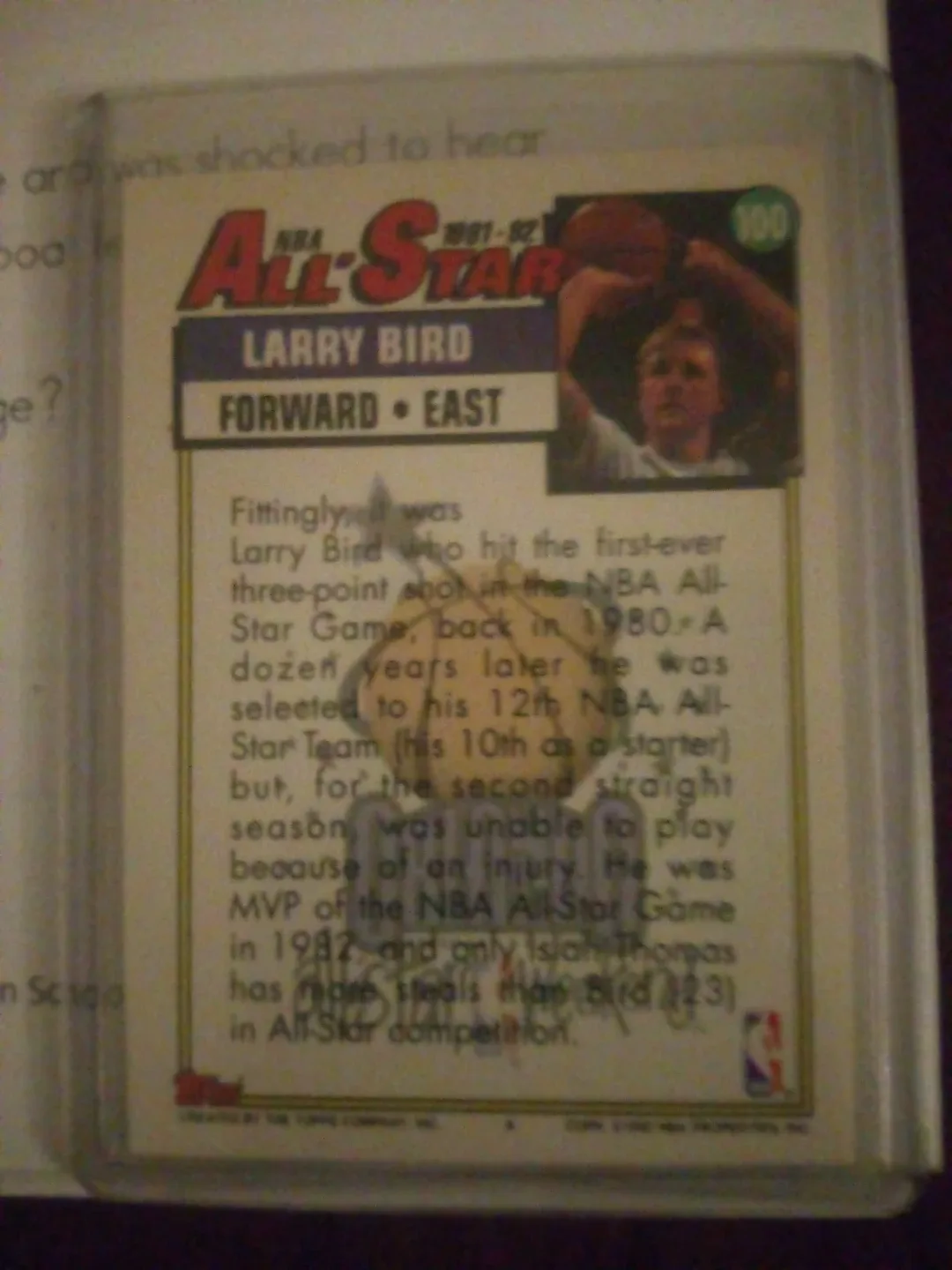 1991-92 NBA All-Star Larry Bird Card image indicator(2)