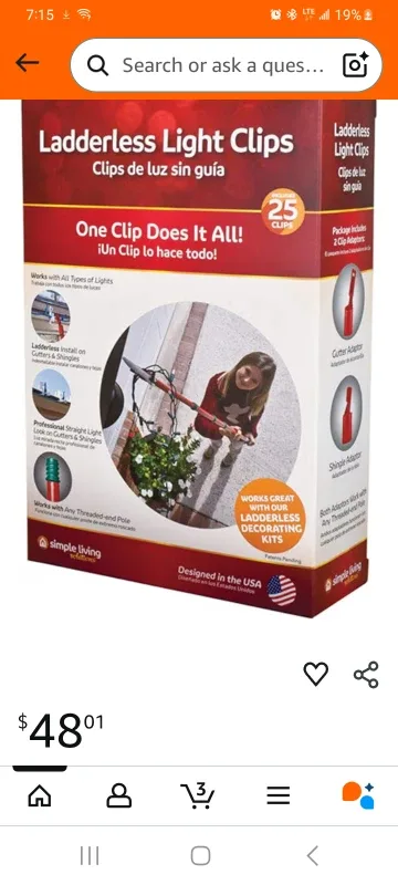 Simple Living Solutions Ladderless Light Clips image indicator(2)