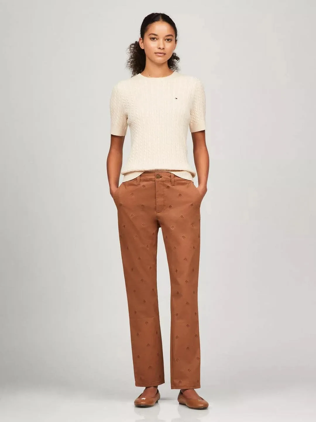 Tommy Hilfiger Brown Patterned Chinos Pants