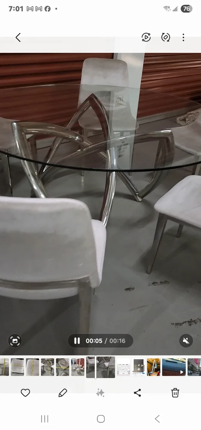 Glass Top Dining Table with 6 Chairs image indicator(6)